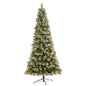9' Frosted Swiss Pine Artificial Christmas Tree w/ 700 Clear LED Lights & Berrie