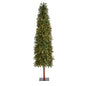 7' Grand Alpine Artificial Christmas Tree with 400 Clear Lights w/Natural Trunk