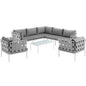 Harmony 8 Piece Outdoor Patio Aluminum Sectional Sofa Set by Modway
