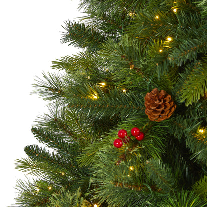 8' Aberdeen Spruce Artificial Christmas Tree w/ 500 Clear LED Lights