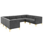 Triumph 8-Piece Channel Tufted Performance Velvet Sectional Sofa by Modway