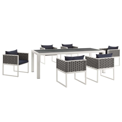 Stance 7 Piece Outdoor Patio Aluminum Dining Set by Modway