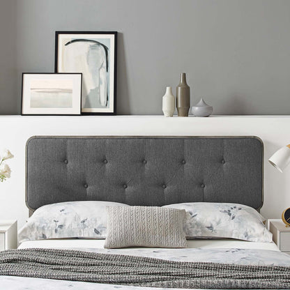 Collins Tufted Fabric and Wood King Headboard by Modway