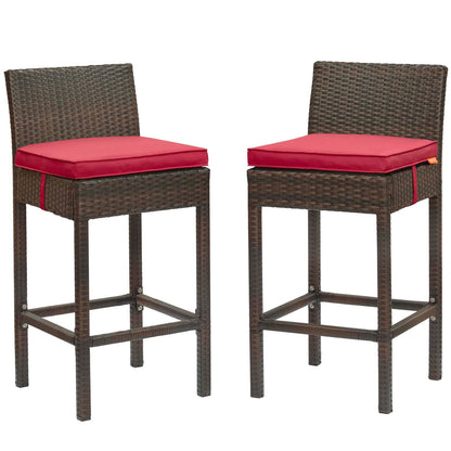 Conduit Outdoor Patio Wicker Rattan Bar Stool Set of 2 by Modway