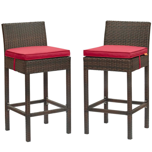 Conduit Outdoor Patio Wicker Rattan Bar Stool Set of 2 by Modway