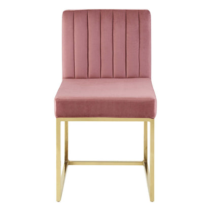 Carriage Channel Tufted Sled Base Performance Velvet Dining Chair by Modway