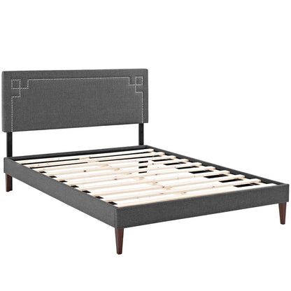 Ruthie Fabric Queen Platform Bed with Squared Tapered Legs by Modway