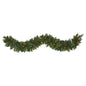 6' White Mountain Pine Artificial Garland w/ 35 White Warm LED Lights/Pinecones