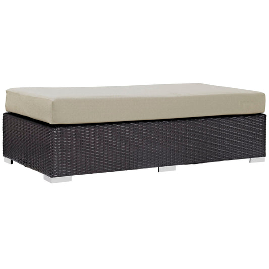 Convene Outdoor Patio Fabric Rectangle Ottoman by Modway