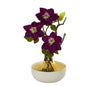 16" Anemone Artificial Arrangement in Gold and Cream Elegant Vase