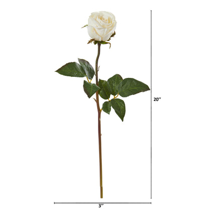 20" Rose Artificial Bud Flower (Set of 6)