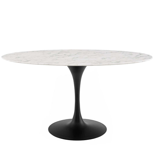 Lippa 60" Oval Faux Marble Dining Table by Modway