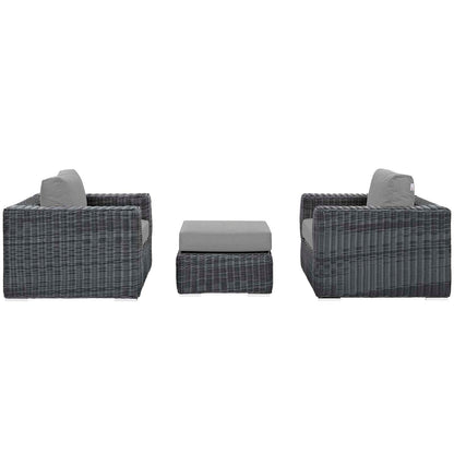 Summon 3 Piece Outdoor Patio Sunbrella¨ Sectional Set by Modway