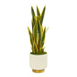 27"  Sansevieria Artificial Plant in Designer Bowl