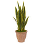 37"  Sansevieria Artificial Plant in Terra Cotta Planter