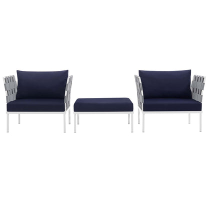 Harmony 3 Piece Outdoor Patio Aluminum Sectional Sofa Set by Modway