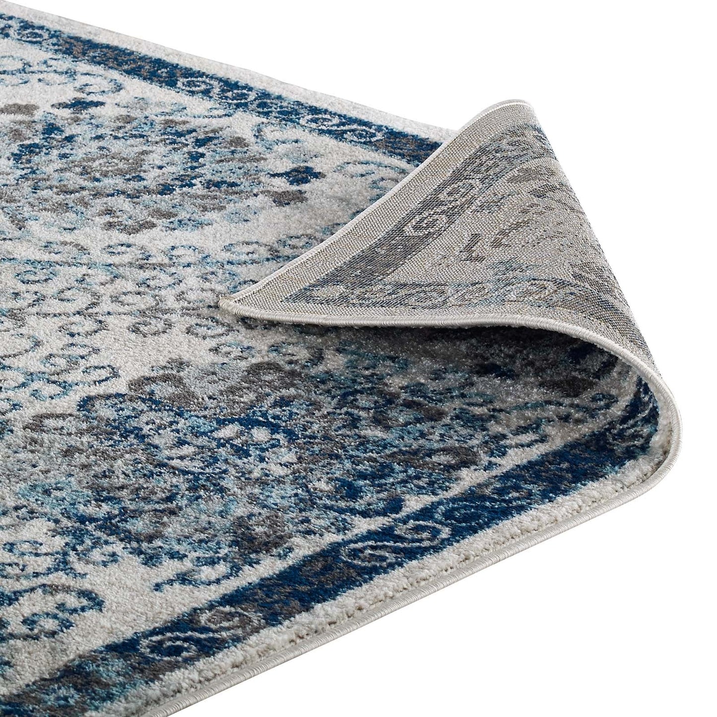 Entourage Kensie Distressed Floral Moroccan Trellis 5x8 Area Rug by Modway