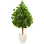 59" Evergreen Artificial Tree In White Planter 9375 By Nearly Natural