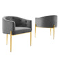 Savour Tufted Performance Velvet Accent Chairs Set of 2 by Modway