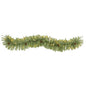 6' Christmas Pine Artificial Garland w/50 Warm White LED Lights and Pine Cones