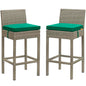 Conduit Outdoor Patio Wicker Rattan Bar Stool Set of 2 by Modway