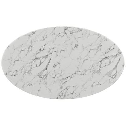 Lippa 60" Oval Faux Marble Dining Table by Modway