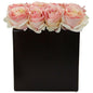 Roses Arrangement in Black Vase