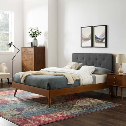 Bridgette Wood Queen Platform Bed With Splayed Legs by Modway