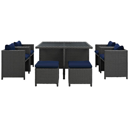 Sojourn 9 Piece Outdoor Patio Sunbrella¨ Dining Set by Modway
