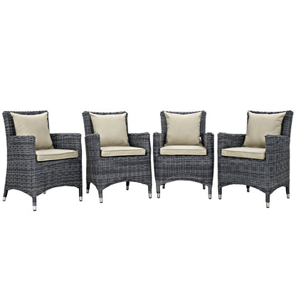 Summon 4 Piece Outdoor Patio Sunbrella¨ Dining Set by Modway
