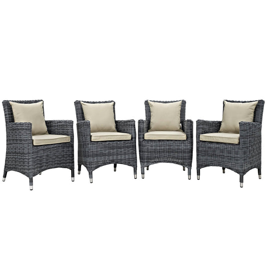Summon 4 Piece Outdoor Patio Sunbrella¨ Dining Set by Modway
