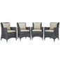 Summon 4 Piece Outdoor Patio Sunbrella¨ Dining Set by Modway