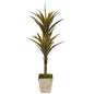 63" Yucca Artificial Tree In Country White Planter 9552 By Nearly Natural