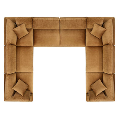 Commix 8-Piece Down Filled Overstuffed Performance Velvet Sectional Sofa by Modway