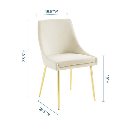 Viscount Performance Velvet Dining Chairs Set of 2 by Modway