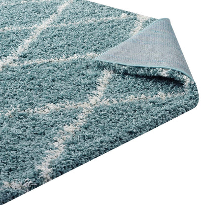 Toryn Diamond Lattice 5x8 Shag Area Rug by Modway