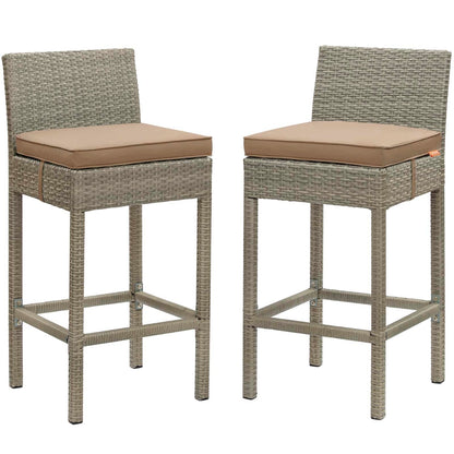 Conduit Outdoor Patio Wicker Rattan Bar Stool Set of 2 by Modway