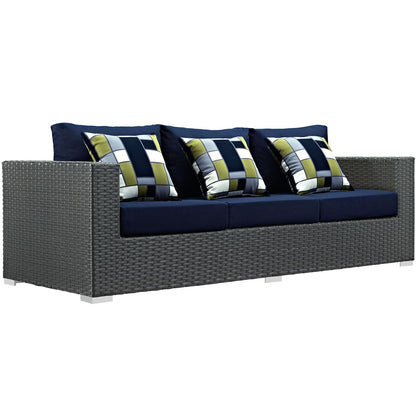 Sojourn 3 Piece Outdoor Patio Sunbrella¨ Sectional Set by Modway