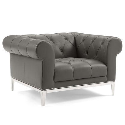 Idyll Tufted Upholstered Leather Armchair Set of 2 by Modway