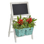 26' Bromeliad and Eucalyptus Artificial Plant in Farmhouse Stand with Chalkboard