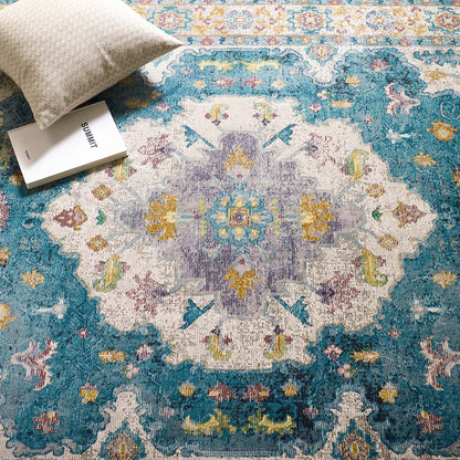 Success Anisah Distressed Floral Vintage Medallion 8x10 Area Rug by Modway
