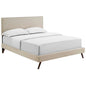 Macie Fabric Queen Platform Bed with Round Splayed Legs by Modway