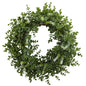 18" Eucalyptus Double Ring Wreath With Twig Base 4541 By Nearly Natural