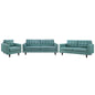 Empress Sofa, Loveseat and Armchair Set of 3 by Modway