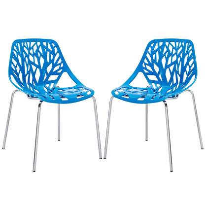 Stencil Plastic Dining Side Chair Set of 2 by Modway