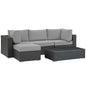 Sojourn 5 Piece Outdoor Patio Sunbrella¨ Sectional Set by Modway