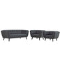 Bestow 3 Piece Upholstered Fabric Sofa and Armchair Set by Modway