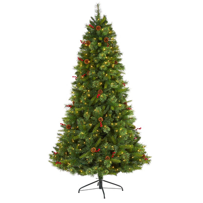 7' Aberdeen Spruce Artificial Christmas Tree w/ 500 Clear LED Lights