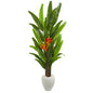 6.5' Heliconia Artificial Plant in White Planter