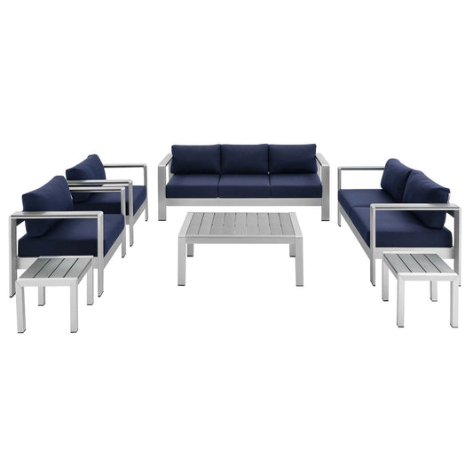 Shore 7 Piece Sunbrella¨ Fabric Outdoor Patio Aluminum Set by Modway